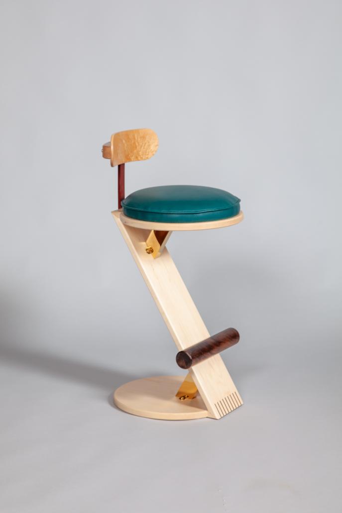 Kitchen Stool, Custom furniture, Maple, Upholstered Stool, commission