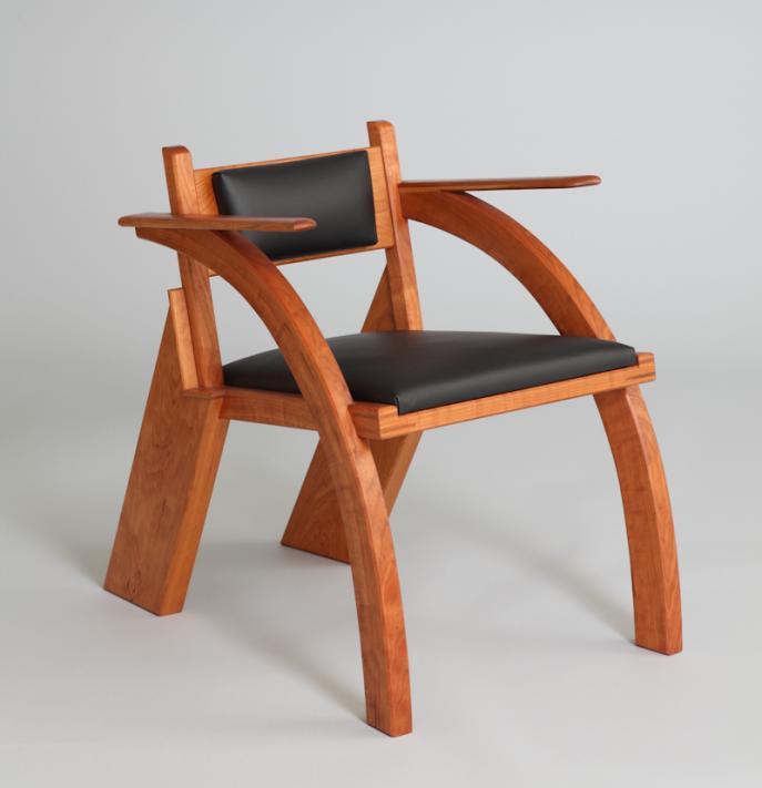 Armchair, Cherry, side chair, seating, custom furniture, modern chair