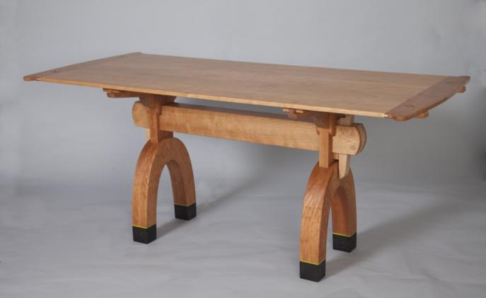 custom furniture, custom kitchen table, trestle table, Cherry table
